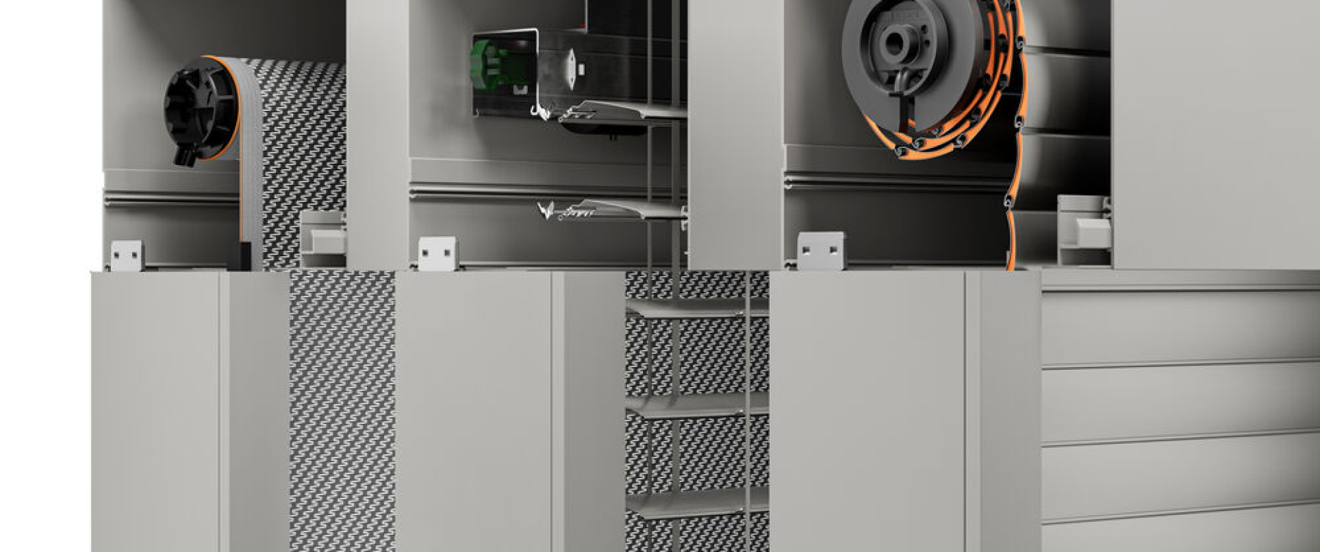 UNO – één systeem voor alles: één kast, waarin alle pantsers (niet tegelijkertijd) kunnen worden geïntegreerd – waardoor het mogelijk is om achteraf in te bouwen.