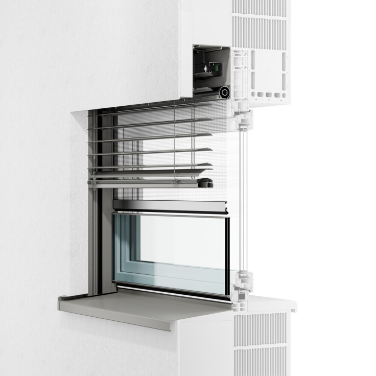 UNO met vensterbank incl. afwateringsmodule (slagregendichte aansluiting)